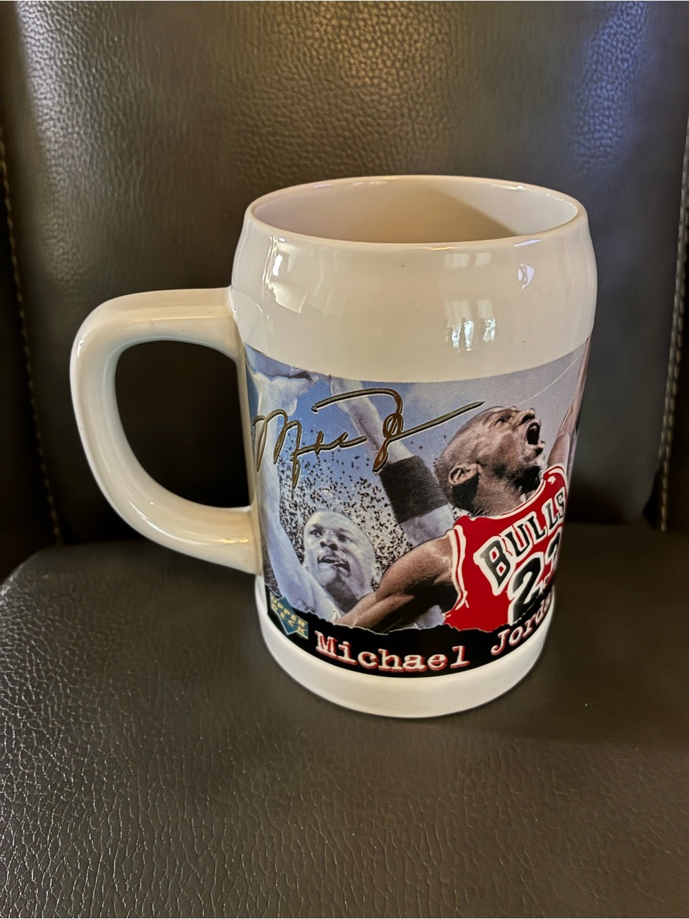 Vtg 1997 Michael Jordan #23 Chicago Bulls Commemorative Tankard Mug Upper Deck